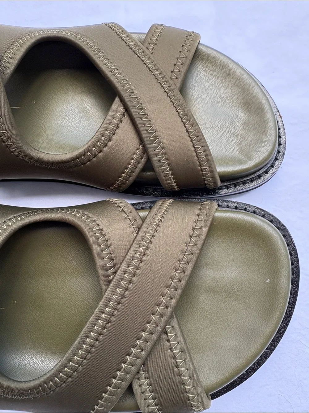 Anthropologie Intentionally Blank Women’s Maggy Neoprene Sandals Olive Green 6